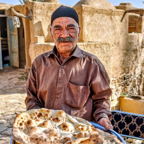 Freshly baked bread in Iran from the Tanoor